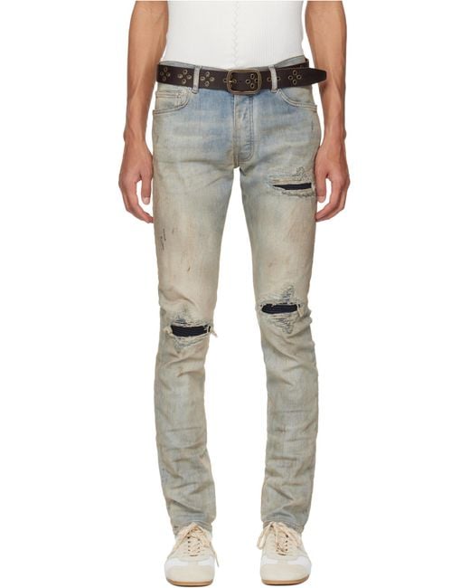 Amiri Gray Mx1 Skinny Distressed Jeans for men