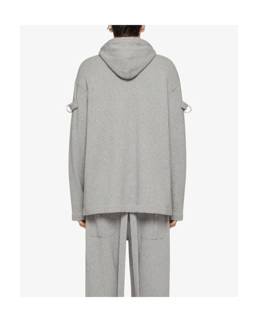 Givenchy Gray D-Ring Drawstring Hoodie for men