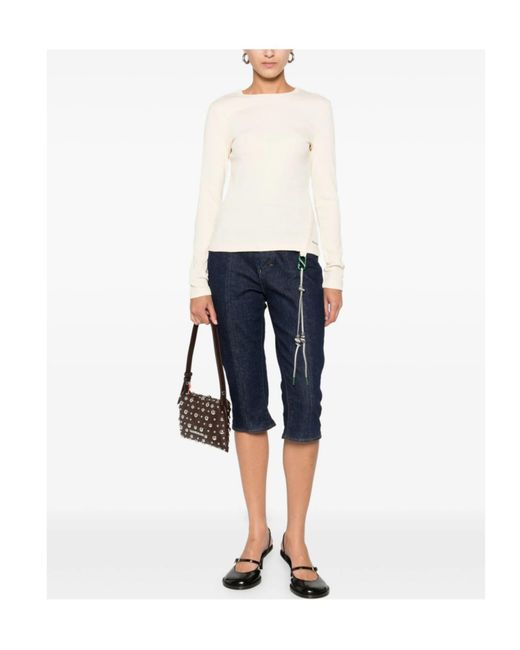 Stine Goya Natural Chain-Detail Long-Sleeve Top