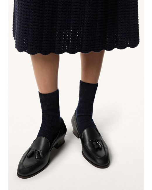 Loro Piana Black Serge Tassel Loafer