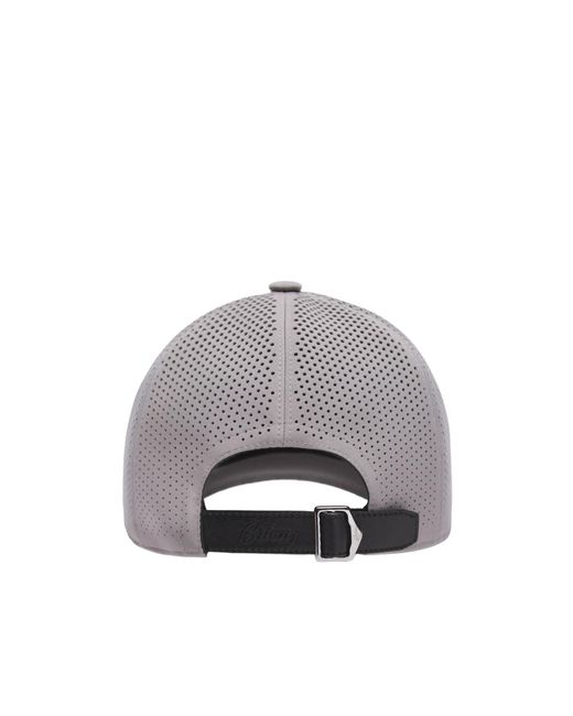 Brioni Gray Perforated Performa Baseball Hat for men