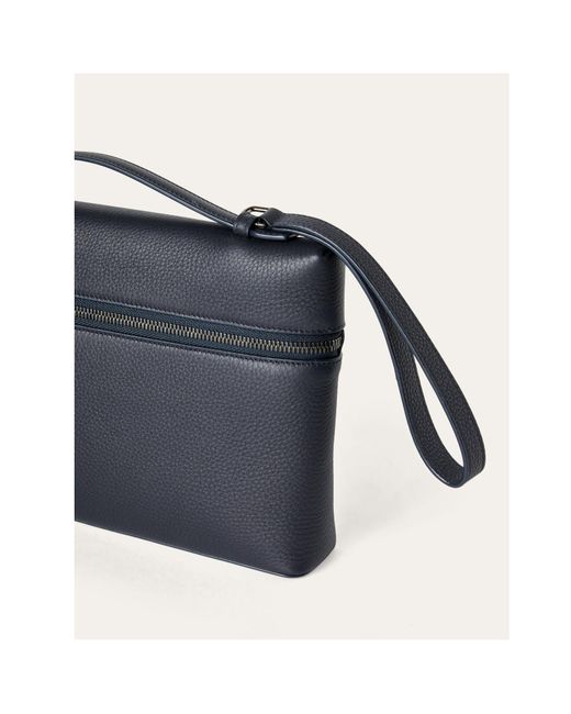Loro Piana Blue Zippered Clutch for men