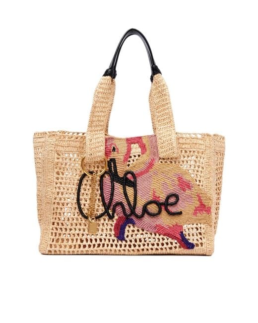 Chloé Pink Summer Banana East-West Tote Bag