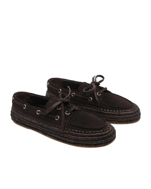 Paloma Barceló Black Paloma Barceló Penelope Lace-Up Flat Shoes