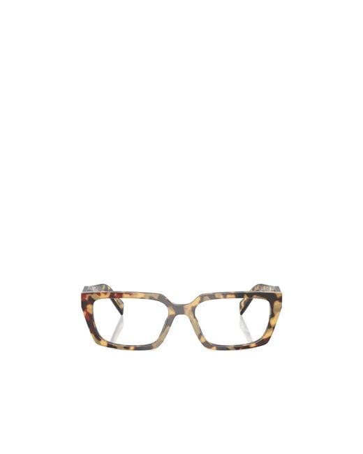 Prada White Eyewear Rectangle Frame Glasses for men