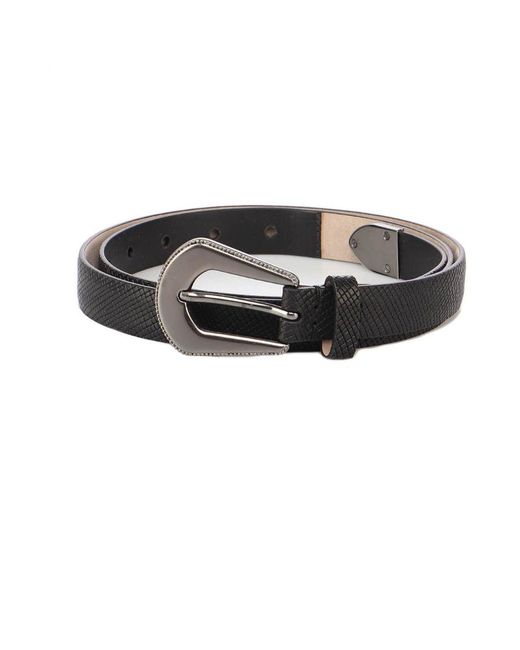 Brunello Cucinelli Black Buckle-Fastening Leather Belt
