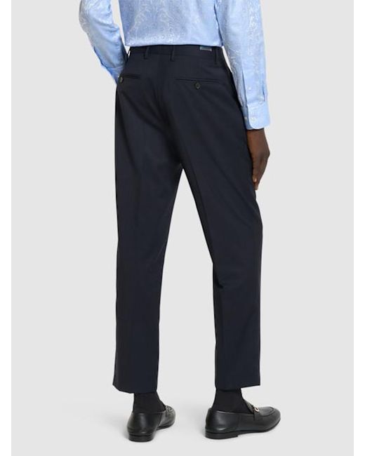 Etro Blue Belt-Loop Casual Pants for men