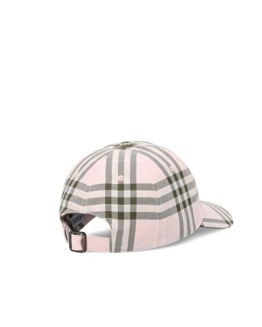Burberry White Checked Baseball Cap