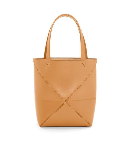 Loewe White Mini Puzzle Fold Tote Bag