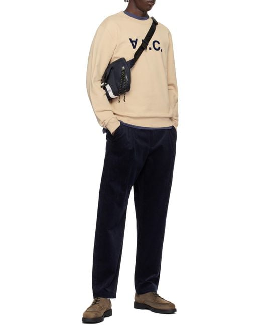 A.P.C. Blue Logo Patch Buckled Belt Bag for men