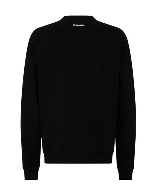 DSquared² Black Embroidered Logo Sweatshirt for men