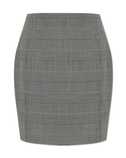 Balmain Gray Houndstooth Mini Skirt