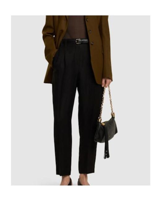 Brunello Cucinelli Black Belt-Loop Casual Pants