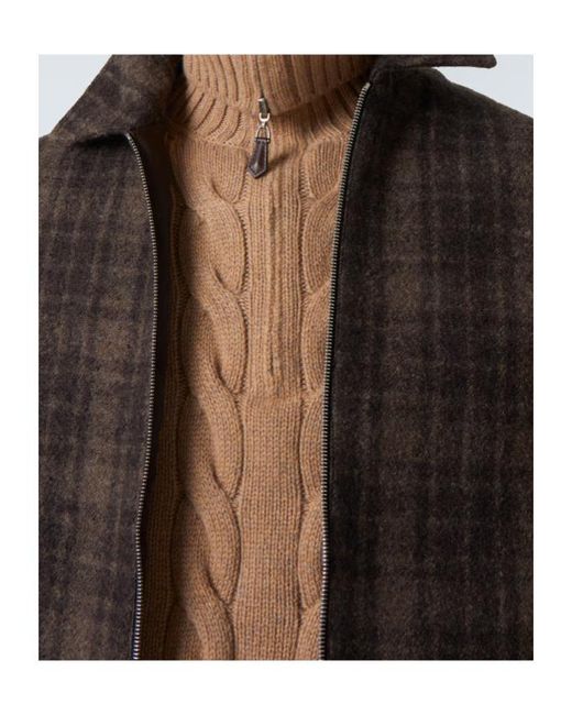 FRAME Black Checked Virgin Wool Blouson Jacket for men