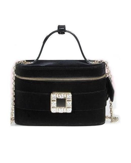 Roger Vivier Black Vanity Strass Buckle Micro Tote Bag
