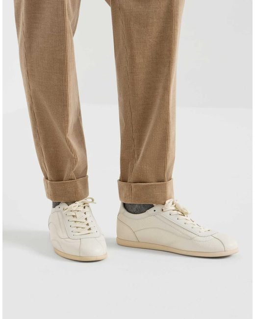 Brunello Cucinelli White Logo-Detail Sneakers for men