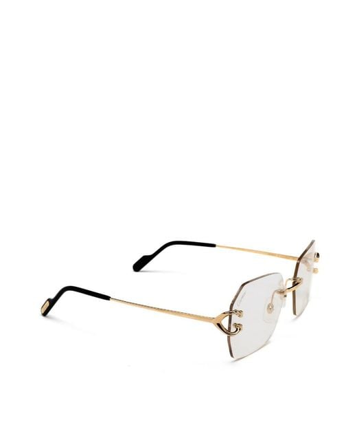 Cartier White Rectangle Frame Glasses for men