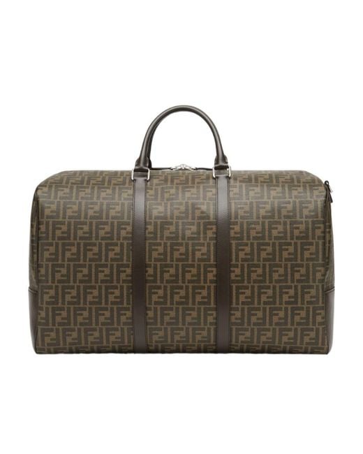 Fendi Brown Ff Monogram Pattern Large Duffle Bag for men