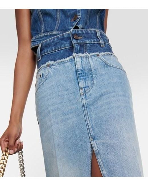 Stella McCartney Blue Denim Maxi Skirt
