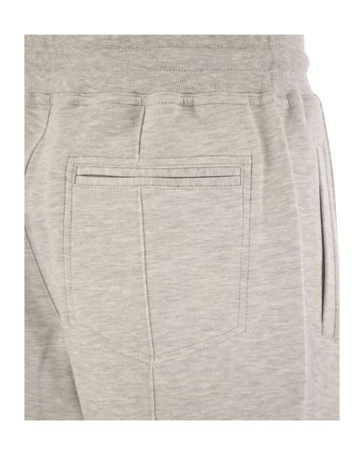 Brunello Cucinelli Gray Drawstring Fleece Trousers for men