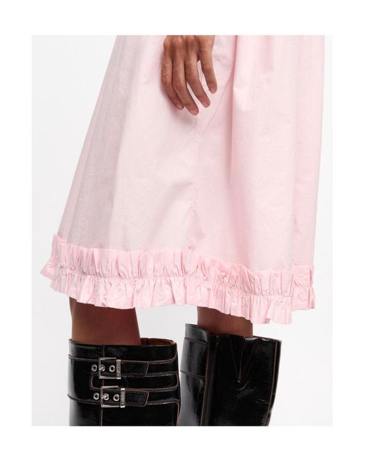 Ganni Pink Strappy Midi Dress