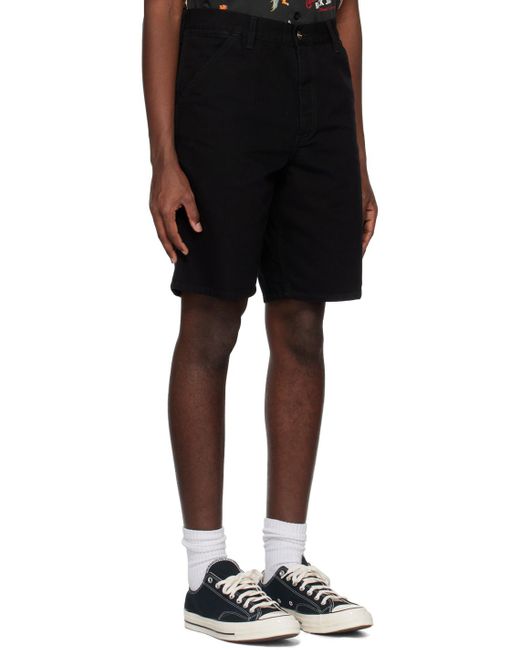 Carhartt Black Logo Patch Chino Shorts for men