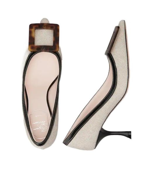 Roger Vivier Metallic Viv' Buckle-Detail Pumps
