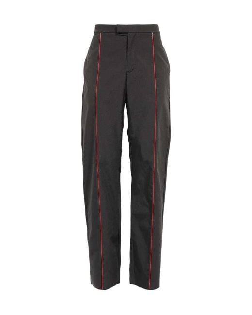 Ferragamo Gray Ferragamo Contrasting-Trim Straight-Leg Track Pants for men