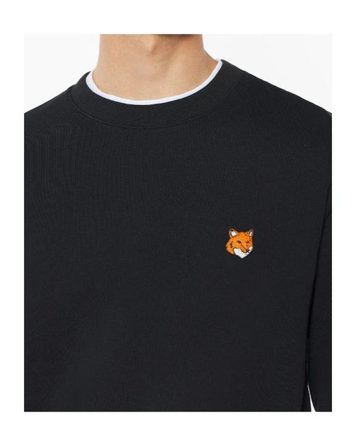 Maison Kitsuné Black Maison Kitsuné Fox Head Regular Sweatshirt for men