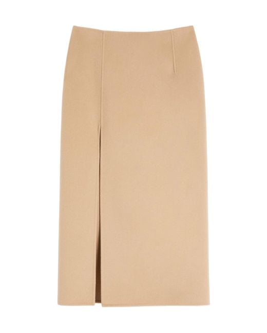 Sportmax Natural Slit Pencil Skirt