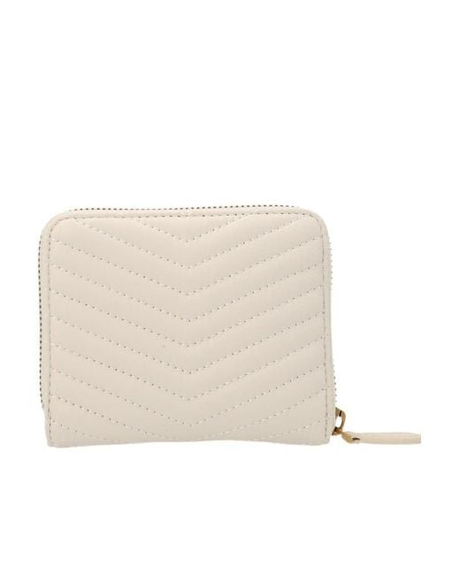 Pinko Natural Taylor Square Quilted Zip-Around Purse