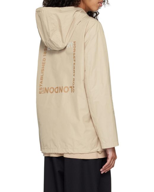 Burberry Natural Horseferry Square-Print Hooded Jacket