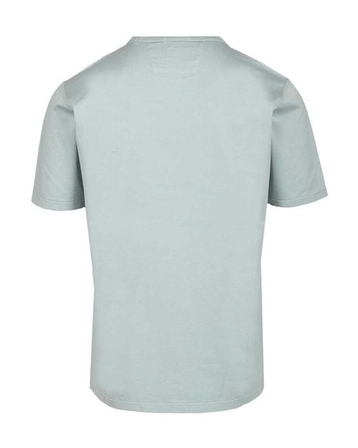 C P Company Blue Logo Label Crewneck T-Shirt for men