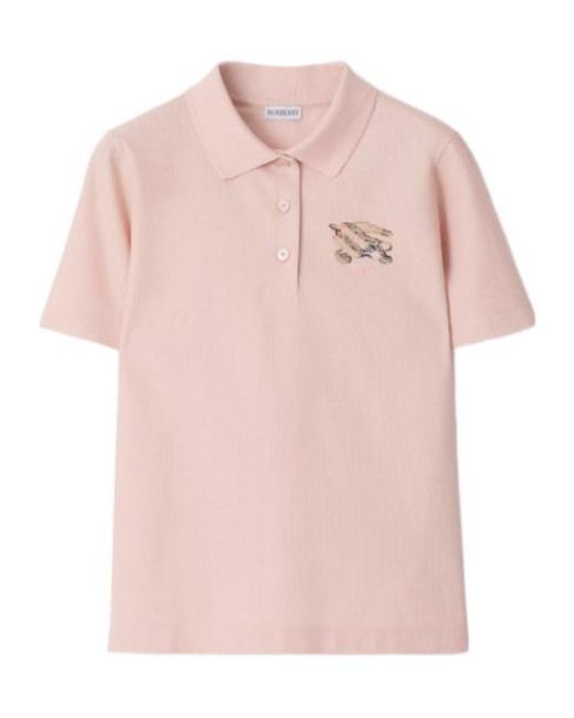 Burberry Pink Cotton Polo Shirt