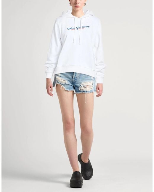 DIESEL White Hooded Track Jacket