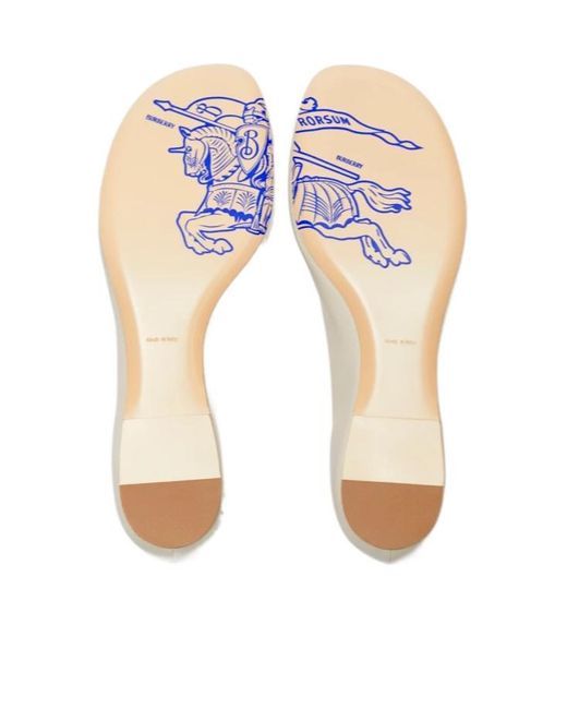 Burberry Natural Sadler Zip Round-Toe Ballerina Shoes