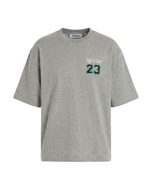 Off-White c/o Virgil Abloh Gray Loose-Fitting T-Shirt With Contrasting Logo for men