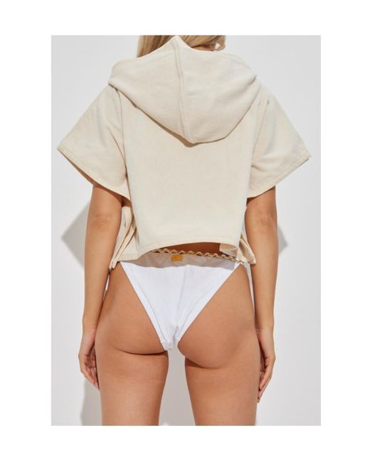 Balmain White Cropped Poncho