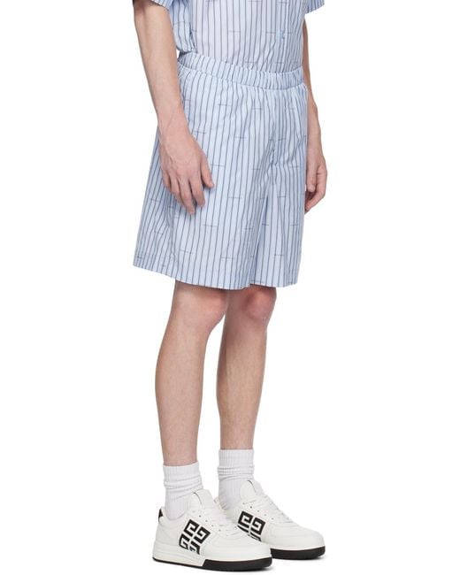 Givenchy Blue Striped Bermuda Shorts for men