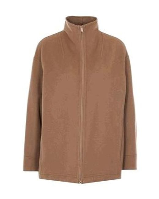 Max Mara Brown Studio Mstpino High Neck Zipped Jacket