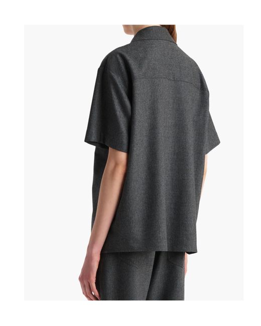 Khaite Black Riordan Short-Sleeved Shirt