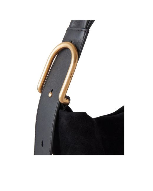 Mulberry Black Retwist Hobo Suede Shoulder Bag