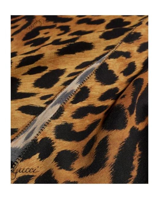 Gucci Natural Printed Silk Crêpe De Chine Skirt