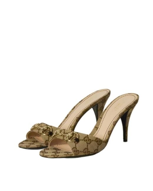 Gucci Natural Horsebit Slide Sandals