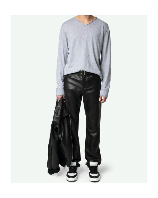 Zadig & Voltaire Gray Long Sleeve T-Shirt for men