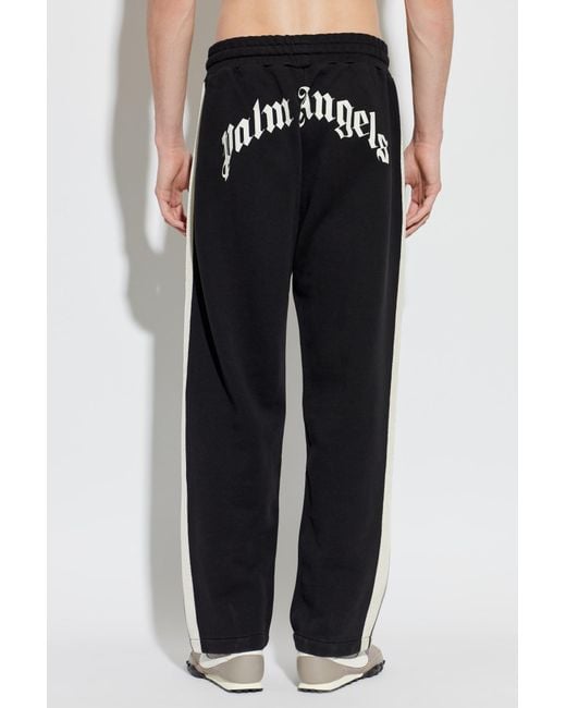 Palm Angels Black Wide Leg Sweatpants for men