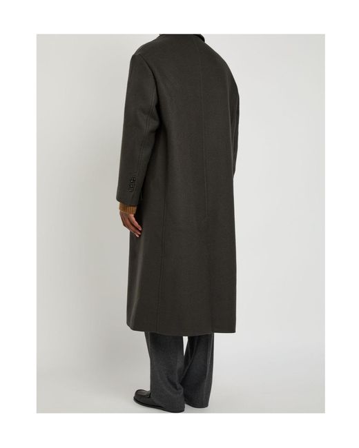 AMI Black Double-Breasted Wool Coat for men