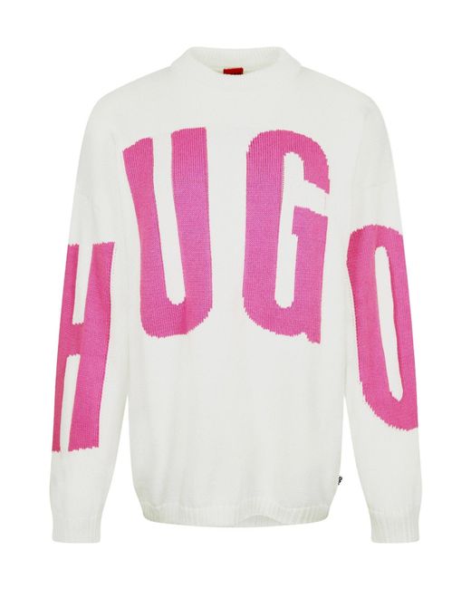 Boss Pink Classic Round-Neck Sweater