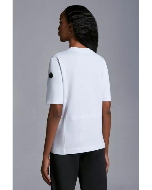 Moncler White Embossed Logo T-Shirt