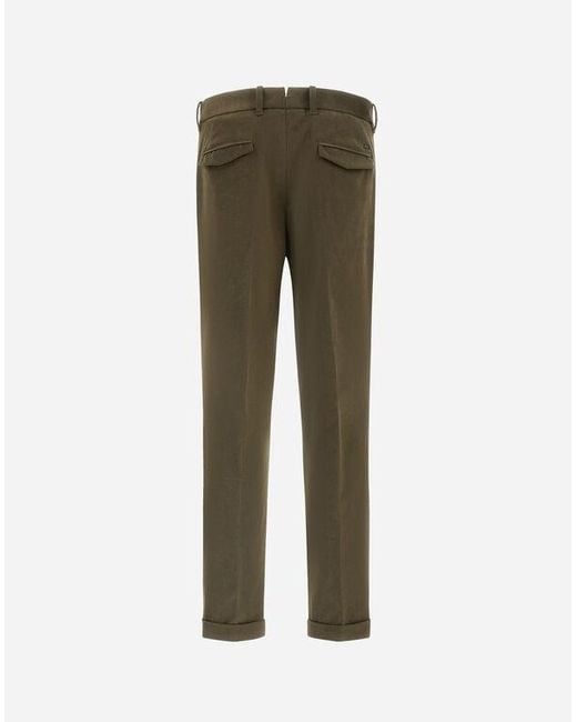Herno Green Pleated Cuffed Trousers for men
